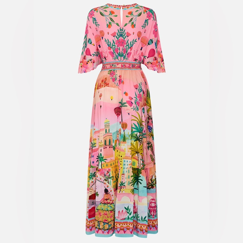 💕SOLD💕Camilla Waisted Dress With Hem Ruffle Sister Sunset - Picture 8 of 13